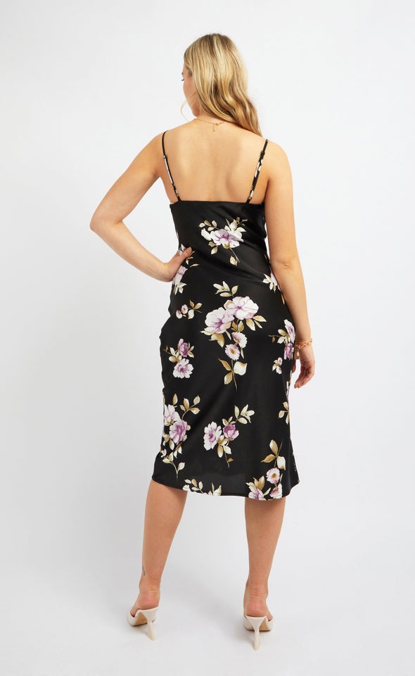 Satin Bias Cowl Slip Dress Pagani