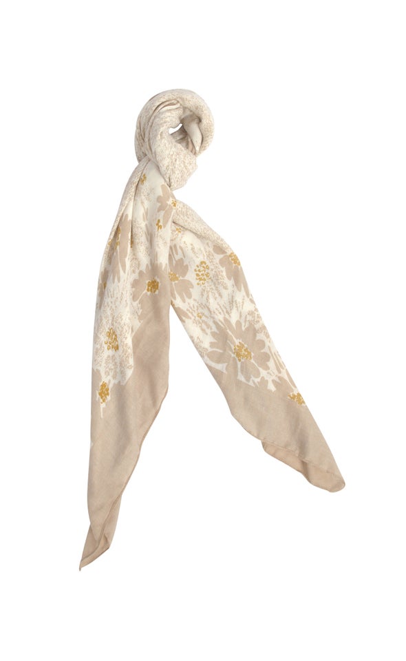 Satin Floral Scarf Multi