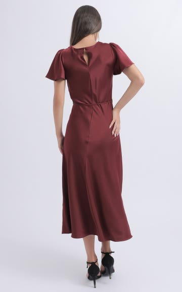 faithfull the brand mae midi dress Marais Midi Dress Deep Red