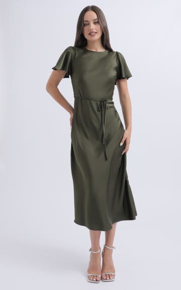 slim fit dress slacks Vacation Dress in Olive Green