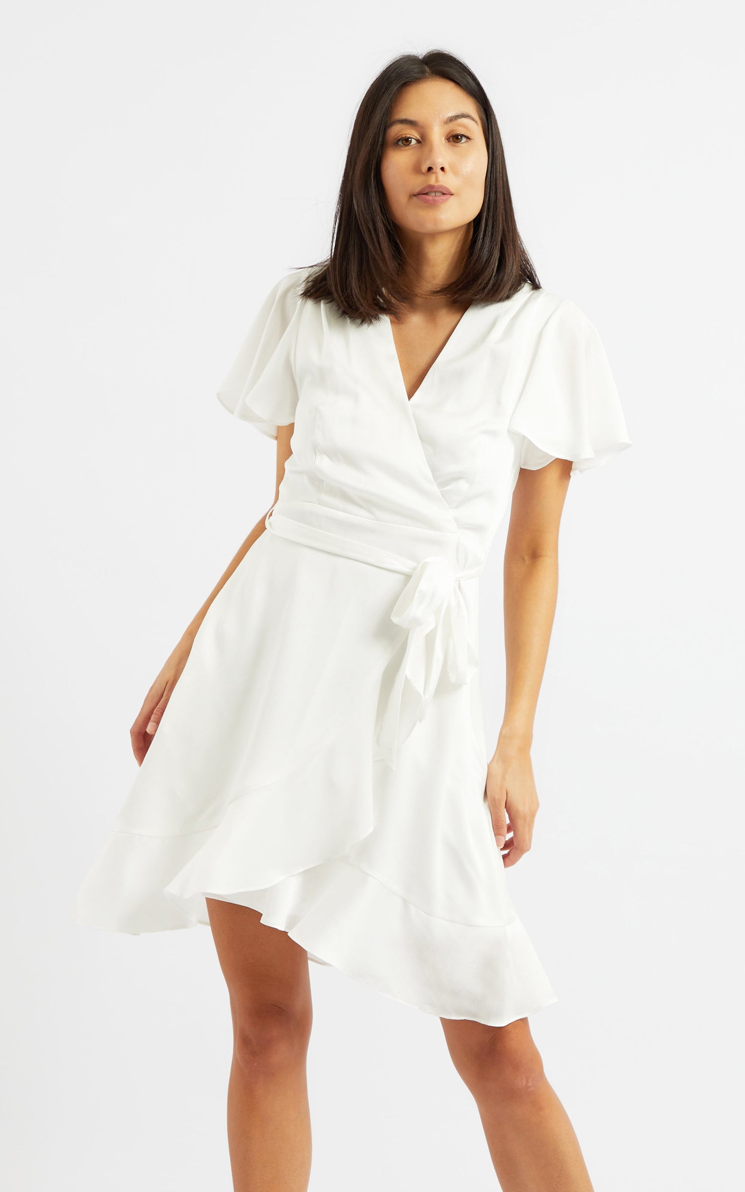 white wrap around dress Big sale - OFF 66%