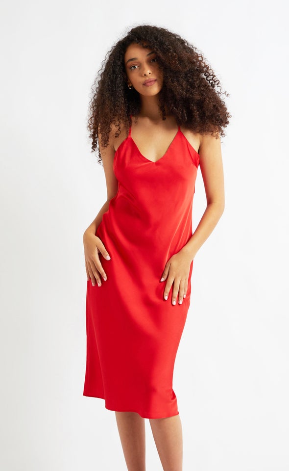 Satin Low Cowl Back Slip Dress Pagani