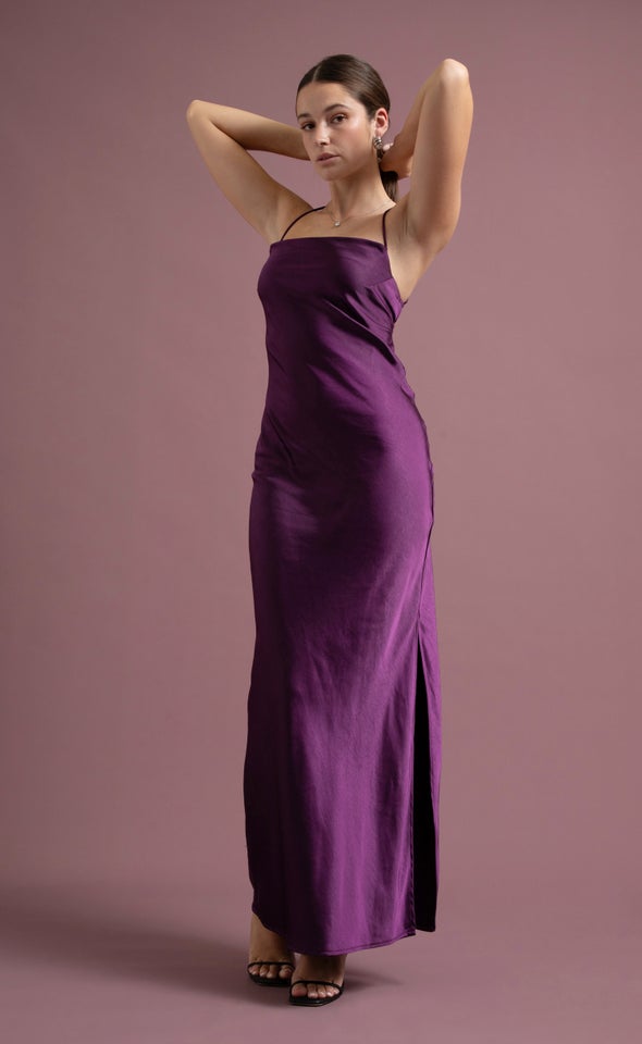 Satin Low Cross Back Gown | Pagani