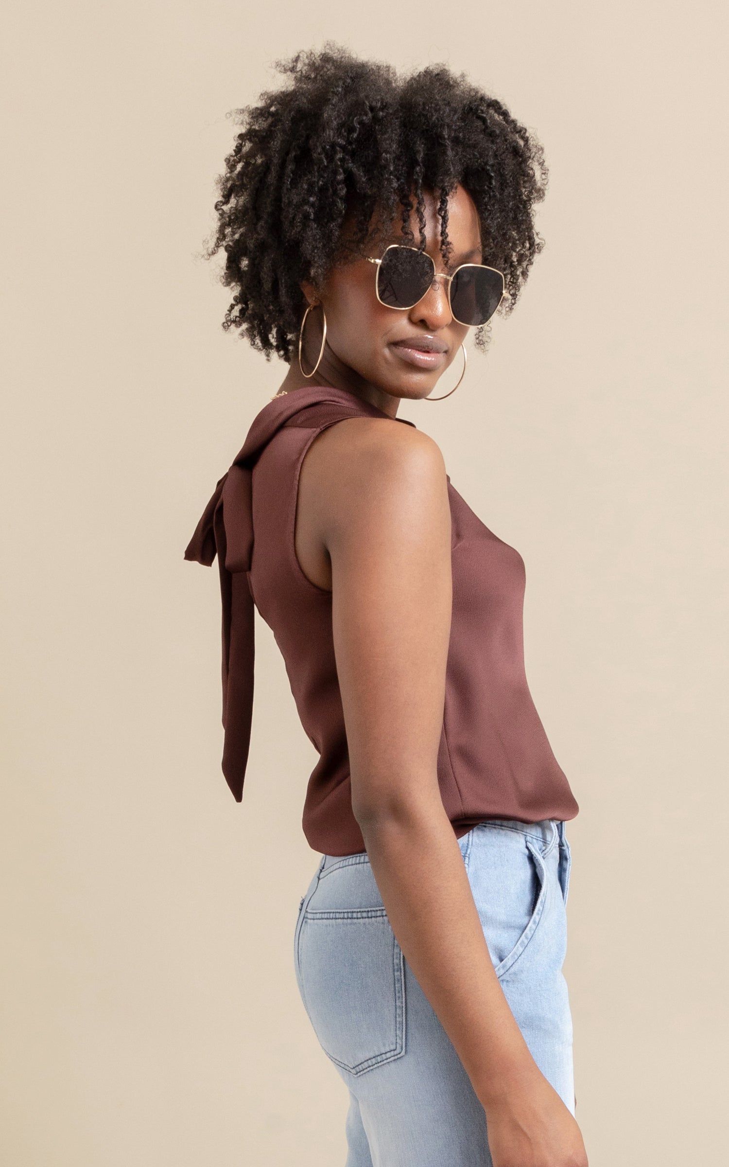 satin shell blouse