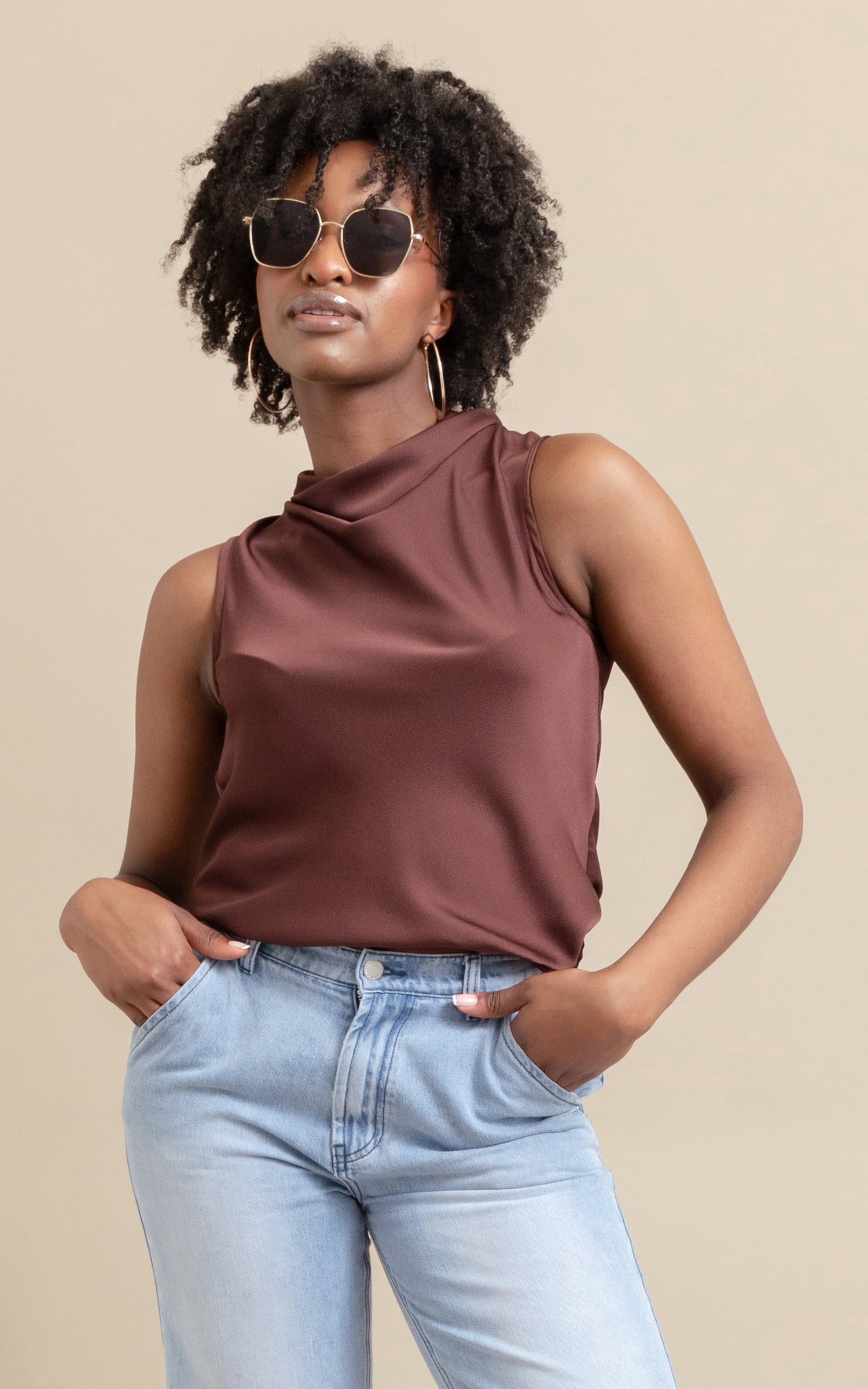 satin shell blouse
