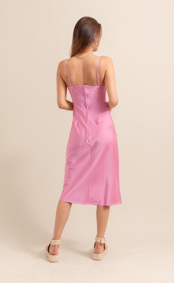 Satin Scoop Neck Slip Dress Pagani