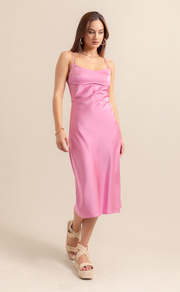 Satin Scoop Neck Slip Dress Pagani