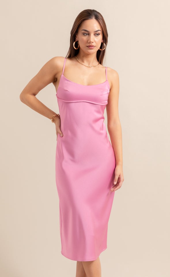Satin Scoop Neck Slip Dress Pagani