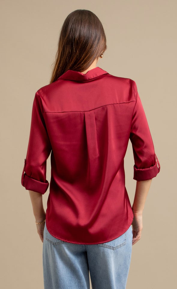 Satin Shirt Merlot