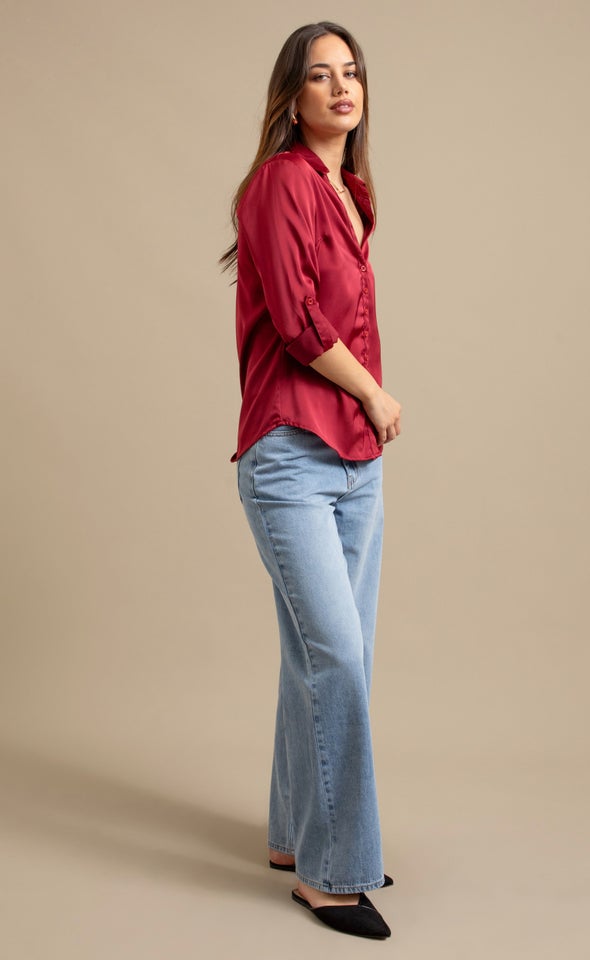 Satin Shirt Merlot