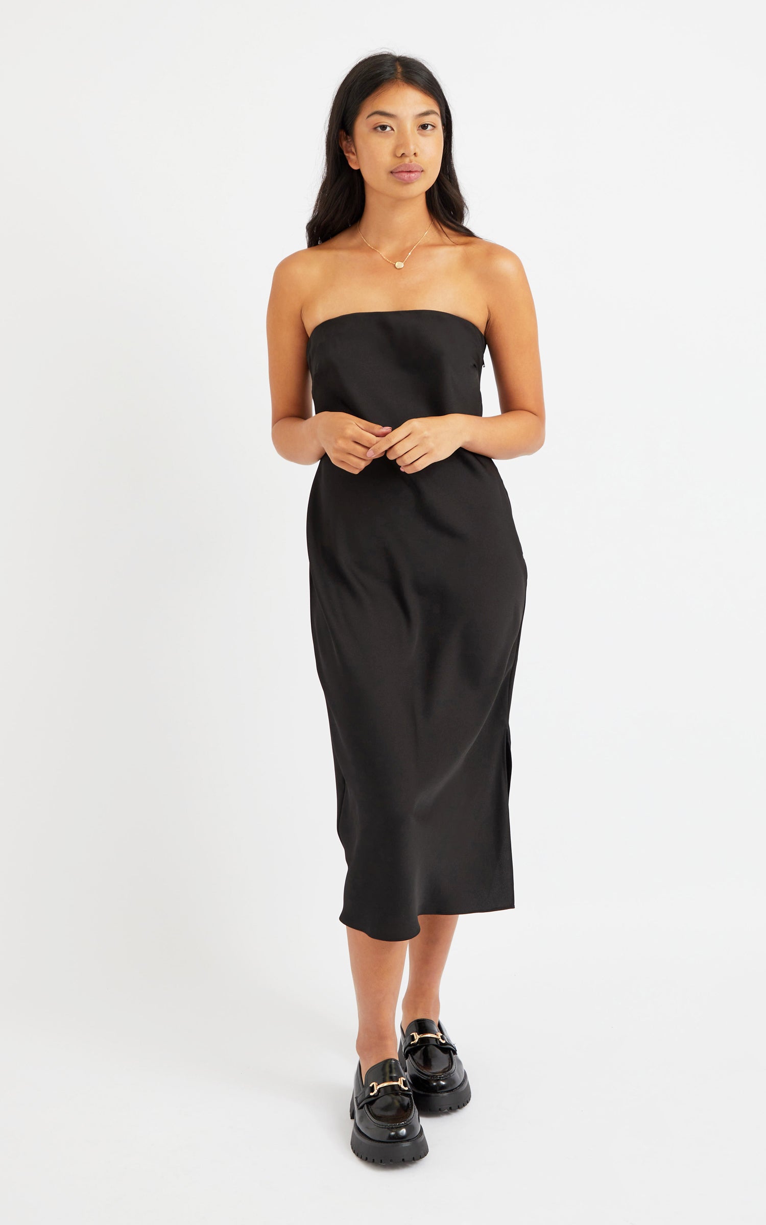 Satin Strapless Bias Slip Dress | Pagani