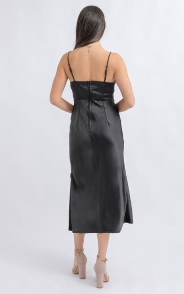 sachin and babi light blue dress Satin Silk Halter Formal Dress for Wedding Guest Women Backless Ruched  Drape Satin Cocktail Dresses with Slit Sexy, Black, Small : Amazon.co.uk:  Fashion main image 0
