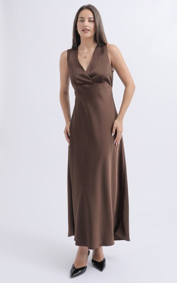brown dress for family photos Brown Slip Jumper – BLANK main image 0