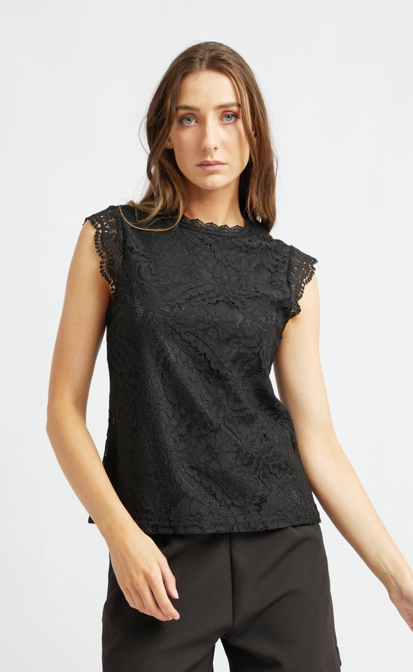 Scallop Lace Trim Tank