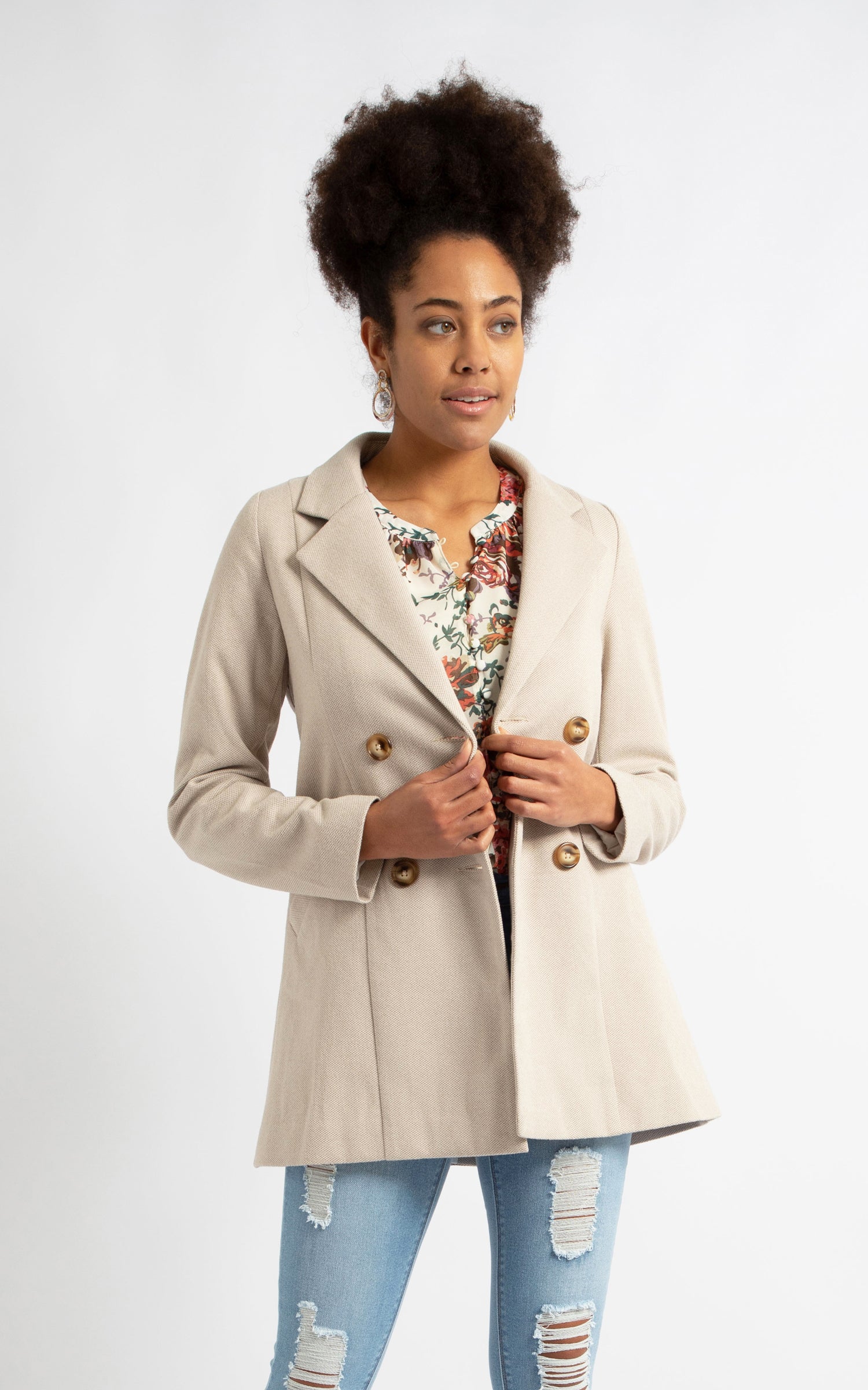 cream boyfriend coat