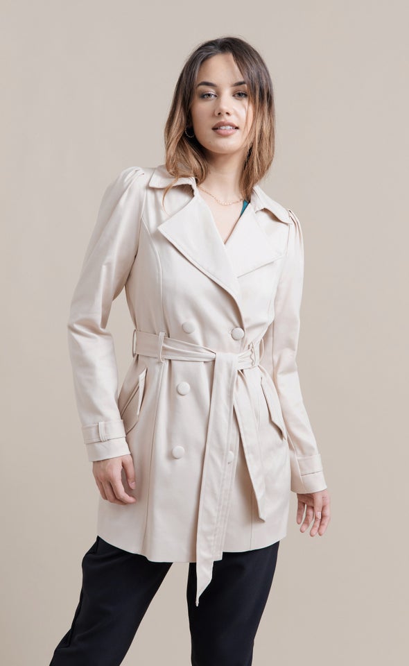 Short Length Trench Coat Natural