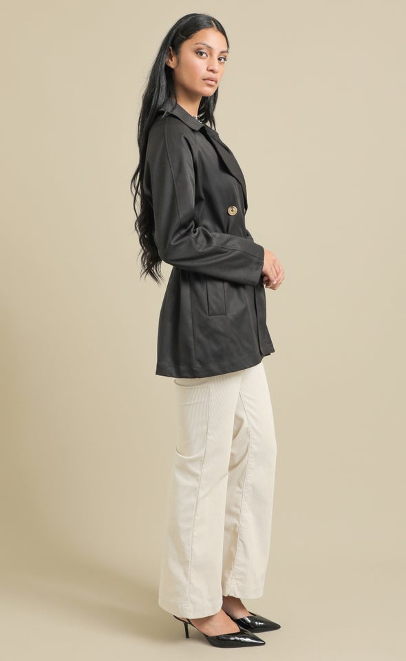 Shorter Length Trench Black