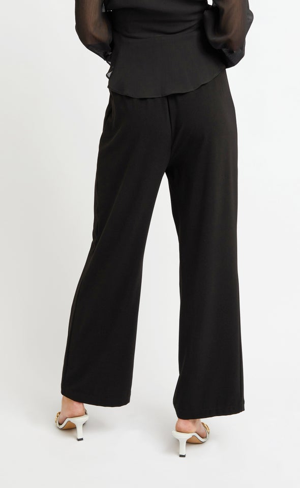 Side Panel Wide Leg Pants Black