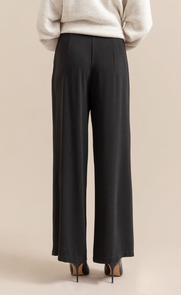 Side Pocket Wide Leg Pants Black