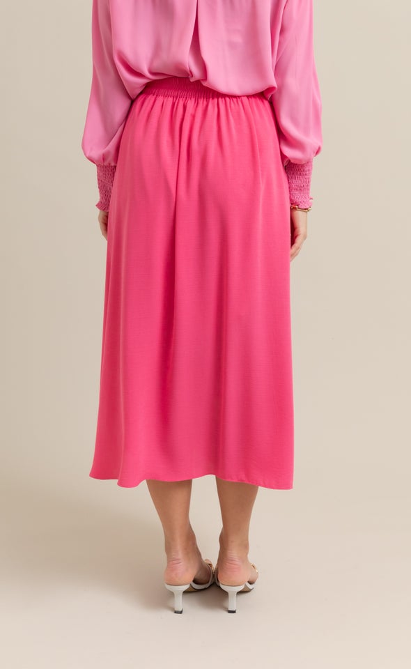 Side Split Midi Skirt Pink