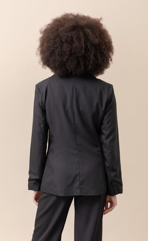 Single Button Blazer Black