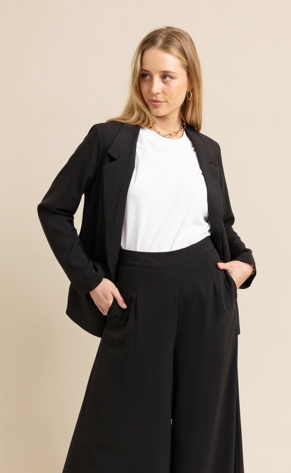 Single Button Blazer Black