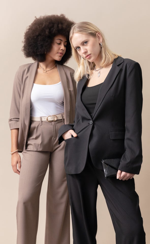 Single Button Blazer Black