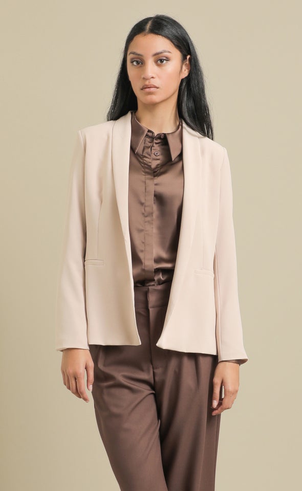 Single Button Blazer Natural