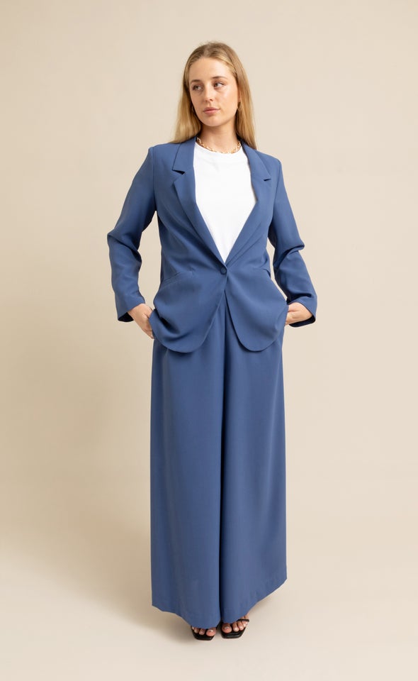 Single Button Blazer Sapphire