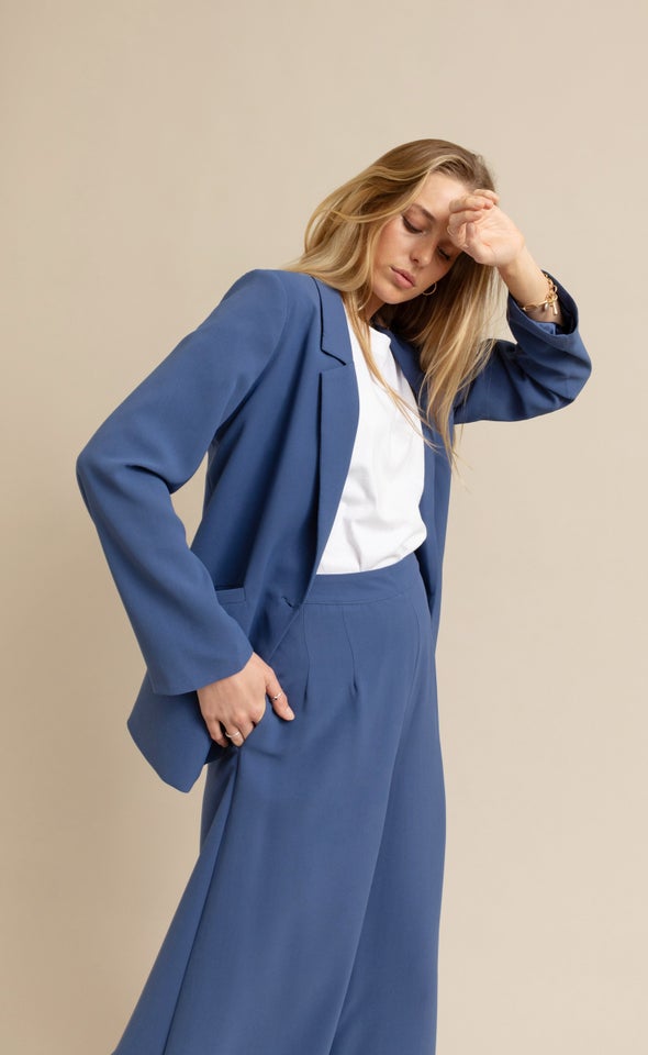 Single Button Blazer Sapphire