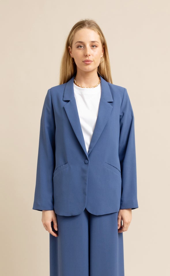 Single Button Blazer Sapphire