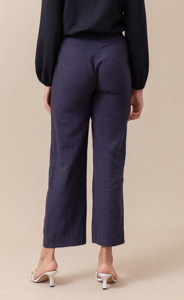 Soft Drill Wide Leg Pants Navy