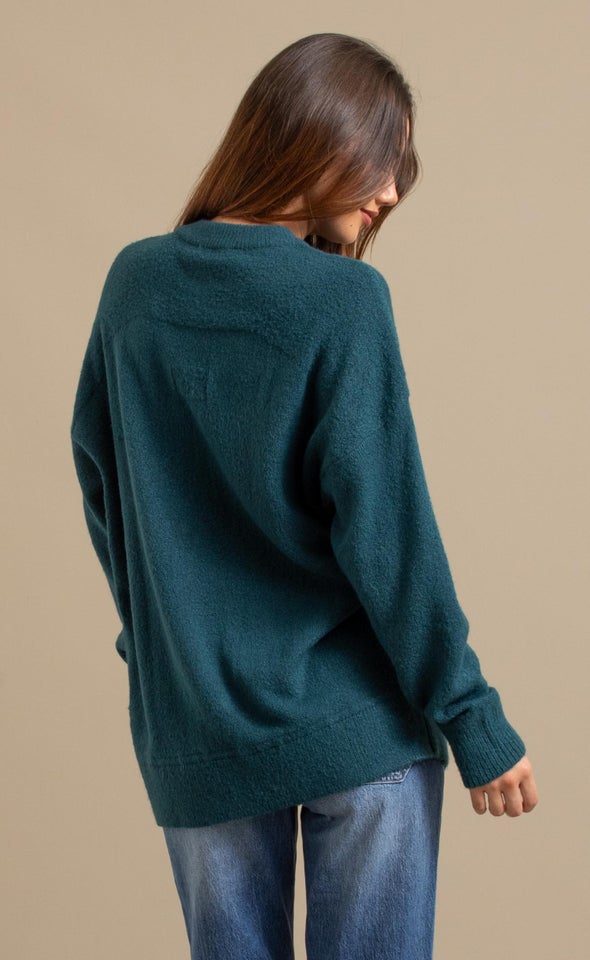 Soft Knit Round Neck Sweater Emerald