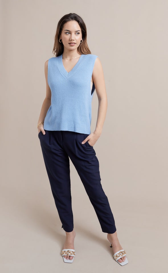 Soft Knit Vest Light Blue