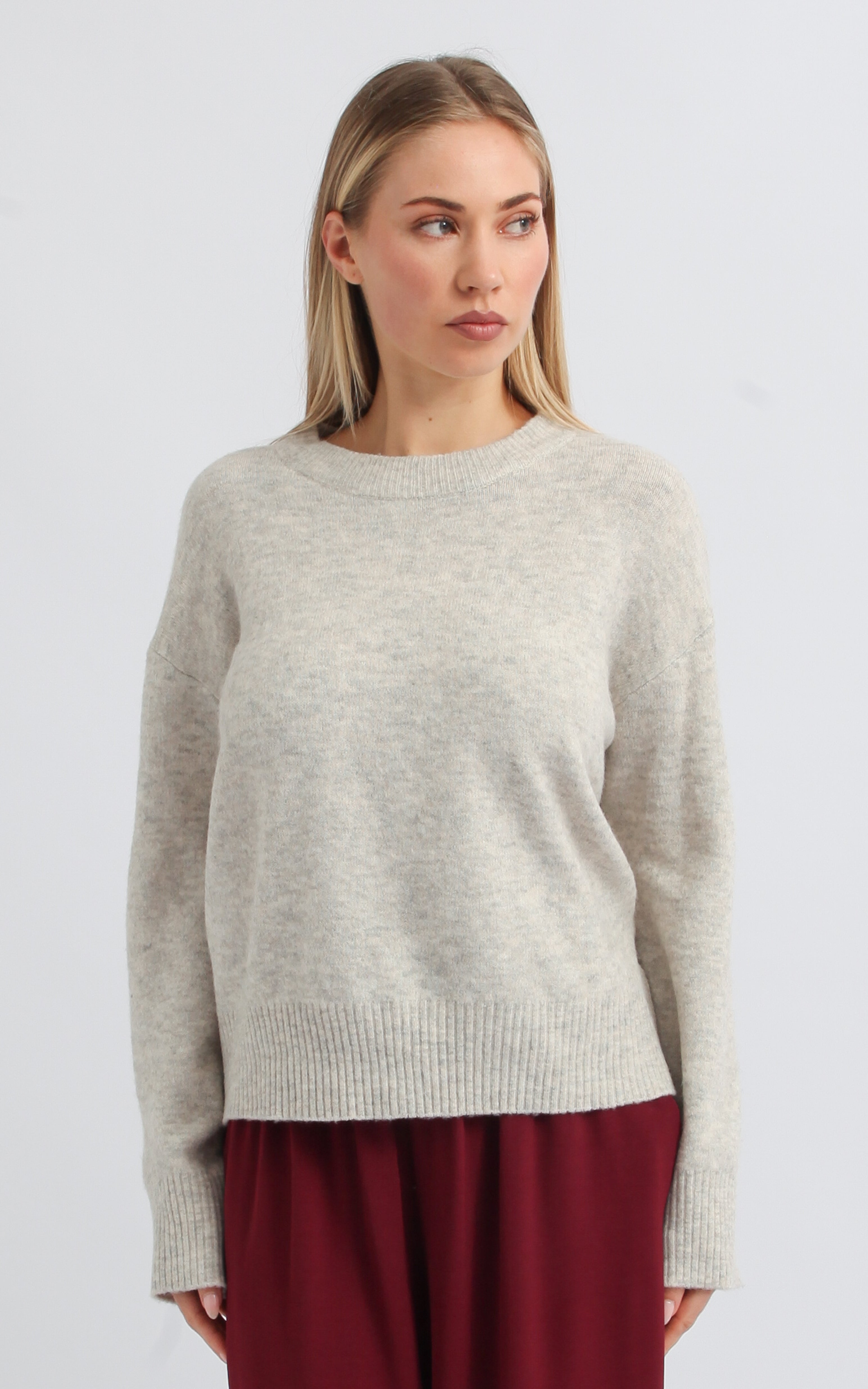 Shop our Angora Look Fold Over Sweater in Soft peach | Pagani