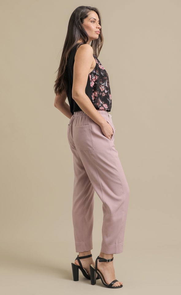 Soft Twill Drawcord Pants Dusky