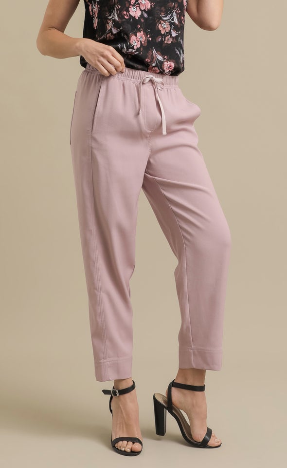 Soft Twill Drawcord Pants Dusky