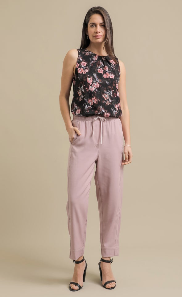 Soft Twill Drawcord Pants Dusky