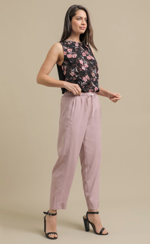Soft Twill Drawcord Pants Dusky