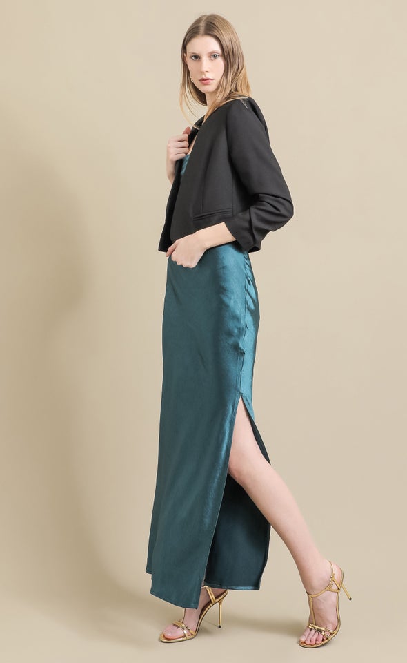 Soft Twill Open Blazer Black