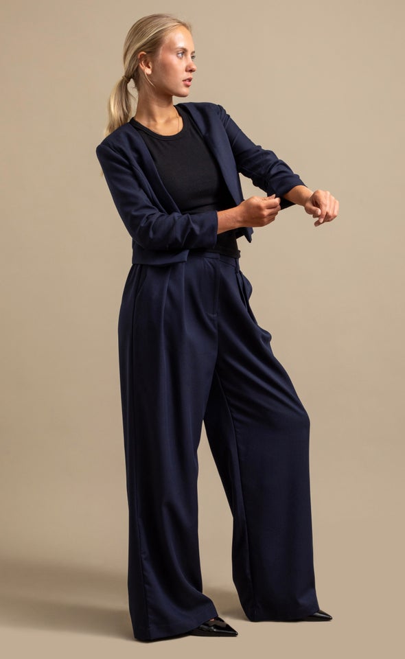Soft Twill Open Blazer Navy