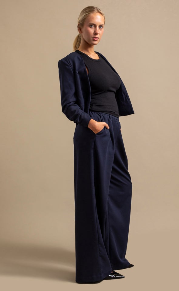 Soft Twill Open Blazer Navy