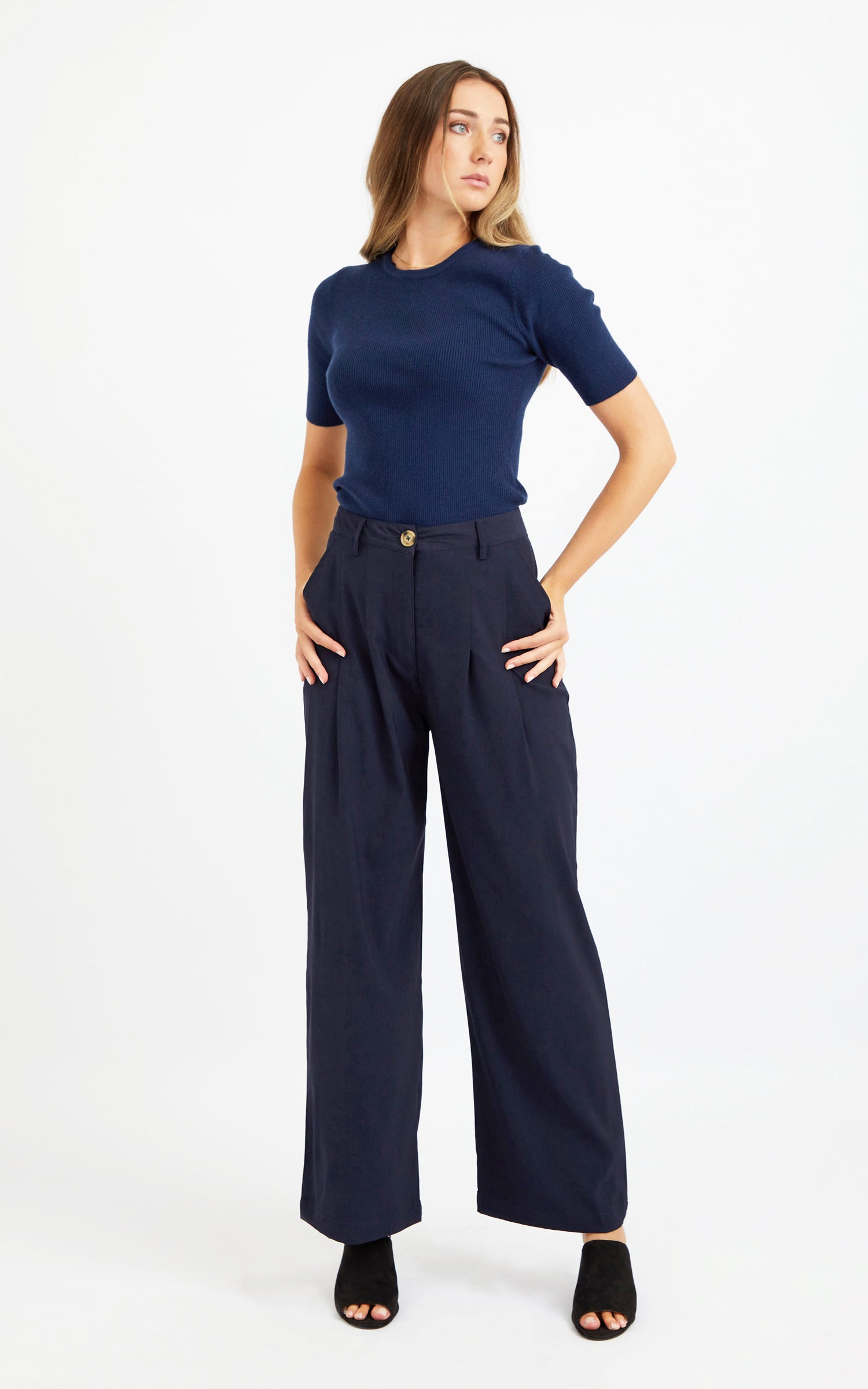 Soft Twill Wide Leg Pants | Pagani