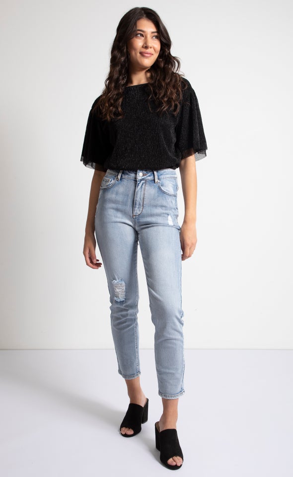 Soft Wash Straight Jeans Blue