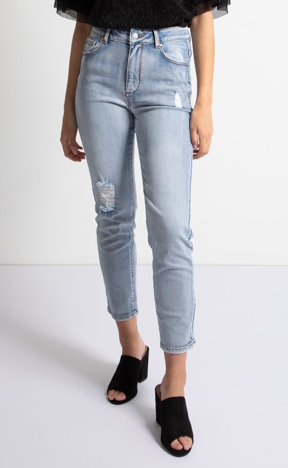 Soft Wash Straight Jeans Blue