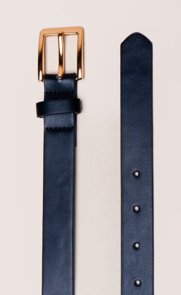 Square Buckle Belt Gold/black