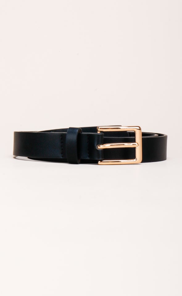 Square Buckle Belt Gold/black