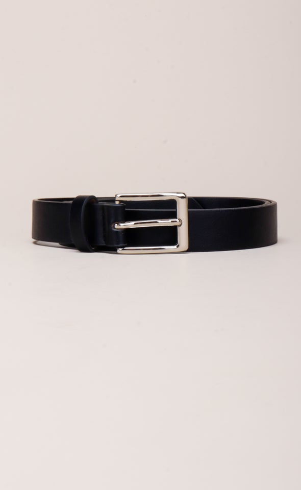Square Buckle Belt Silver/black