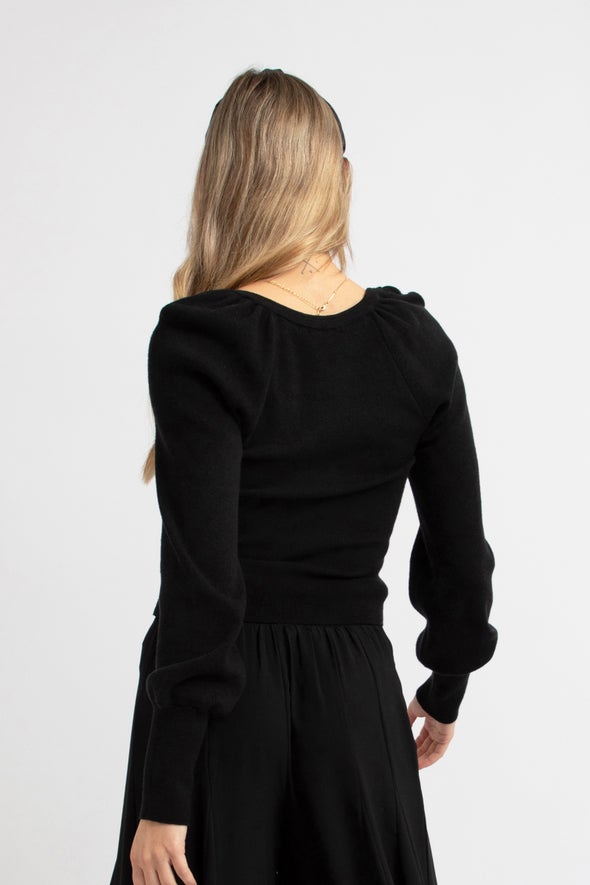 Square Neck Sweater Black