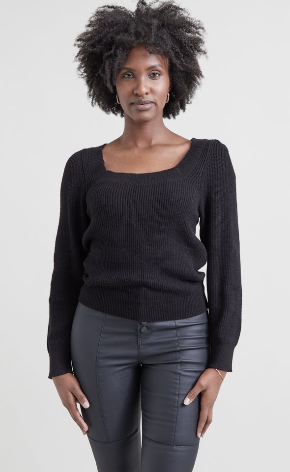 Women's Cozy Square-Neck Sweater